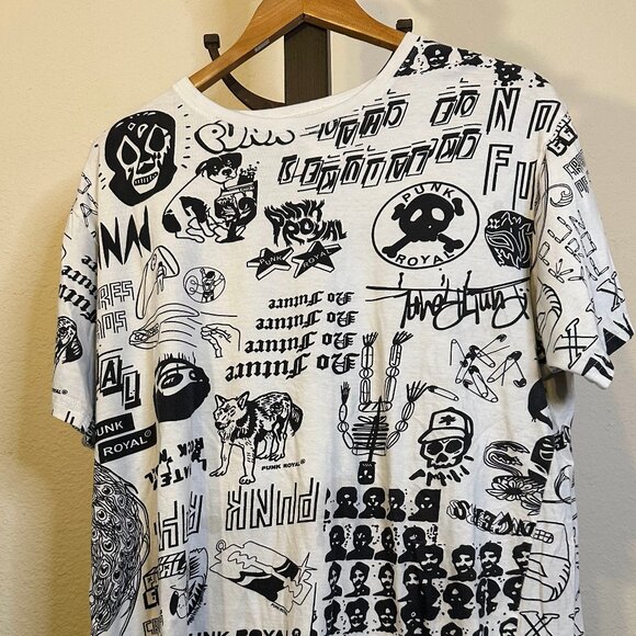 Punk Royal White and Black T Shirt - Picture 1 of 3